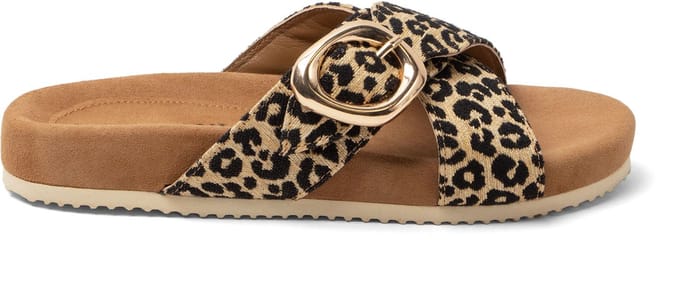 Lazamani - Kaja Dames Slippers Leopard - Maat 37
