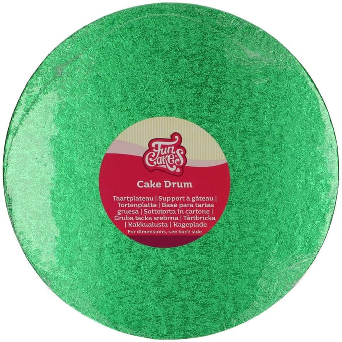 FunCakes Cake Drum Rond - Groen - Ø25 cm / 12 mm - Taartonderlegger - Taartkarton
