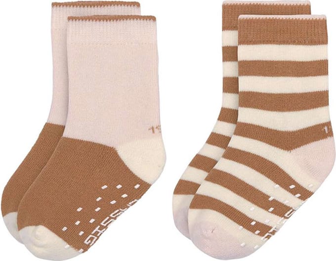 Lassig Anti-Slip Sokken Roze/Mosterd - 27/30 - 3-4 jaar