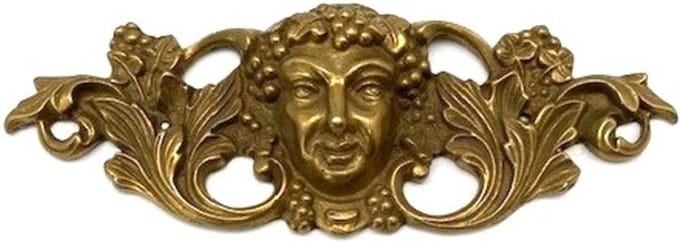 Meubeldecoratie Messing antiek 'Bacchus hoofd' (185x70mm)