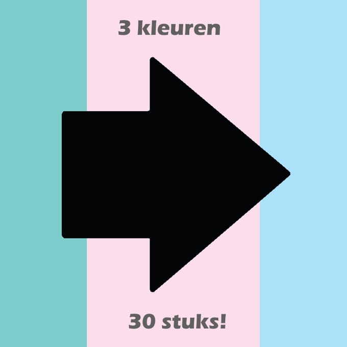 Whiteboardmaster - Magnetische pijlen - 3 pastelkleuren - 30 stuks