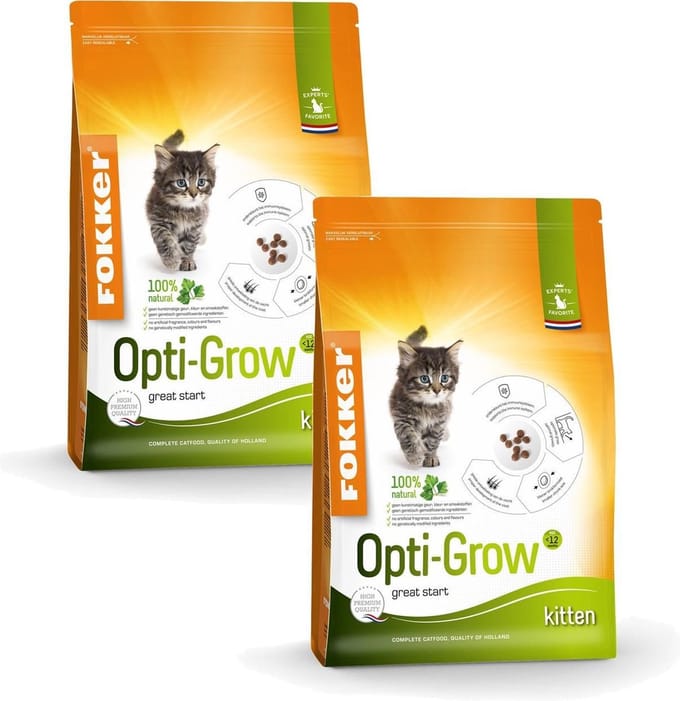 Fokker Cat Opti-Grow - Kattenvoer - 2 x Kip 2.5 kg