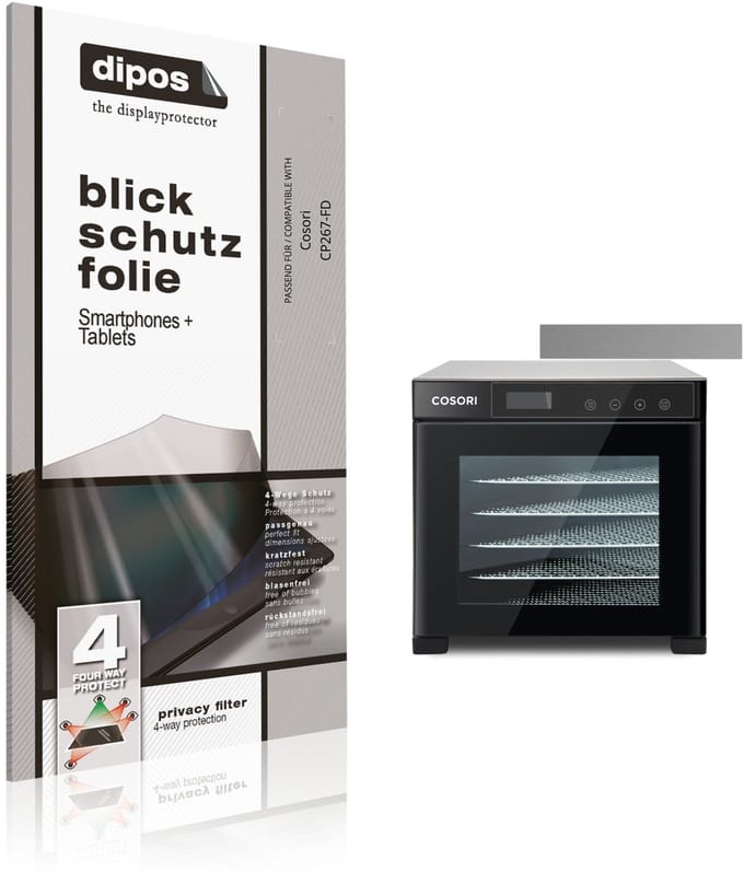 dipos – Matte Privacy Screenprotector geschikt voor Cosori CP267-FD | Anti-Spy Beschermfolie