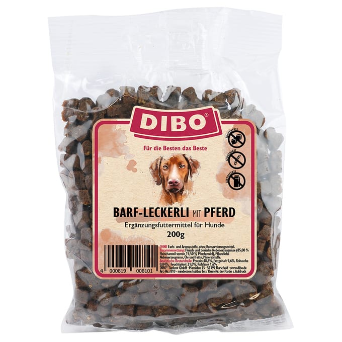 DIBO BARF-snoepjes met paard - 2 x 200 g