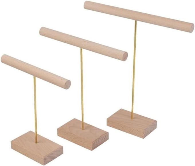 Sieraden Display - Hanger Organizer - Sieraden Tonen - Houten Basis - Grote Capaciteit - Natuurlijk