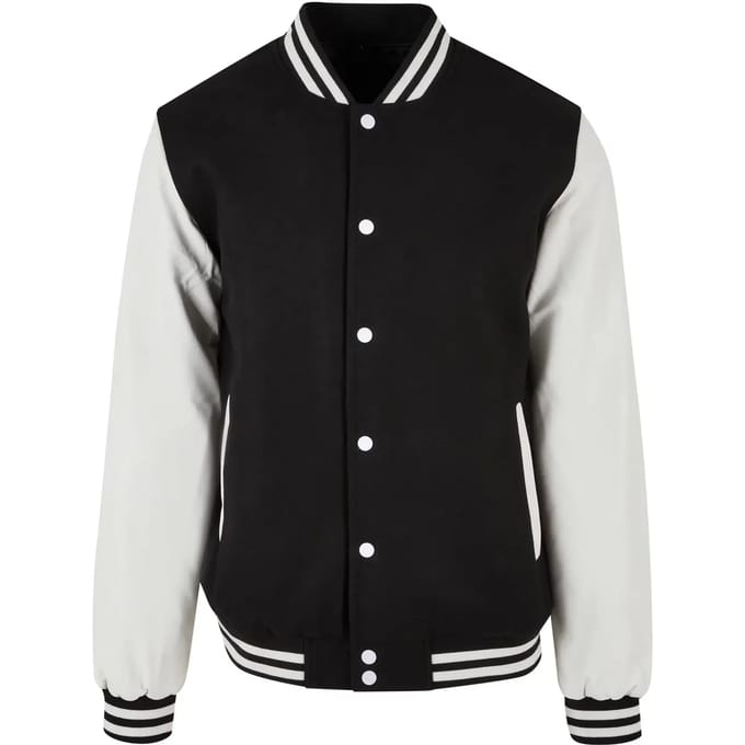 Build your Brand Oldschool College Jacket BY269 - Black/White - S