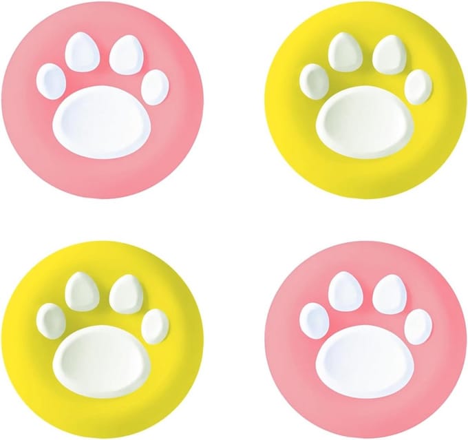 Dikke silicone duimgrip caps voor controller, joystick accessoires met schattige pootafdrukken, perfect voor Switch en andere gamecontrollers