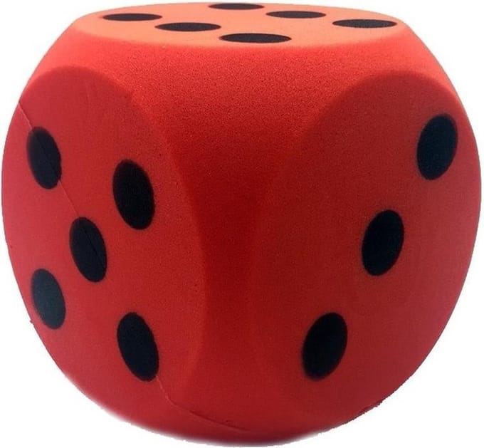 Grote foam dobbelsteen rood 16 x 16 cm - Dobbelspel - Speelgoed