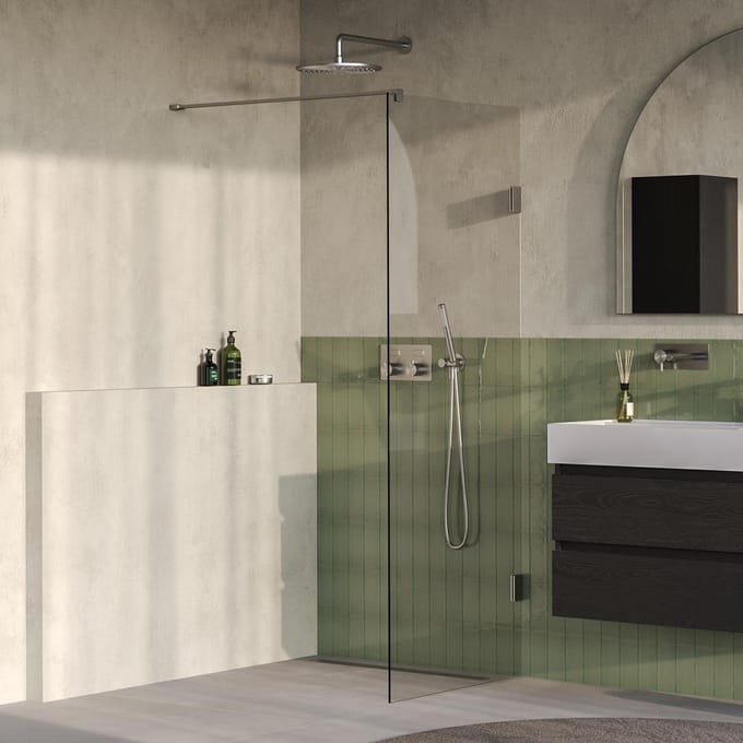 Brauer Void - Inloopdouche - Helder Glas - 70 x 200 cm - incl. Glascoating - PVD RVS-Kleurig Geborsteld