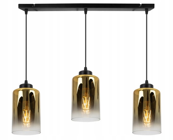 Hanglamp Zwart Goud 3-lichts Eettafel Keuken Industrieel