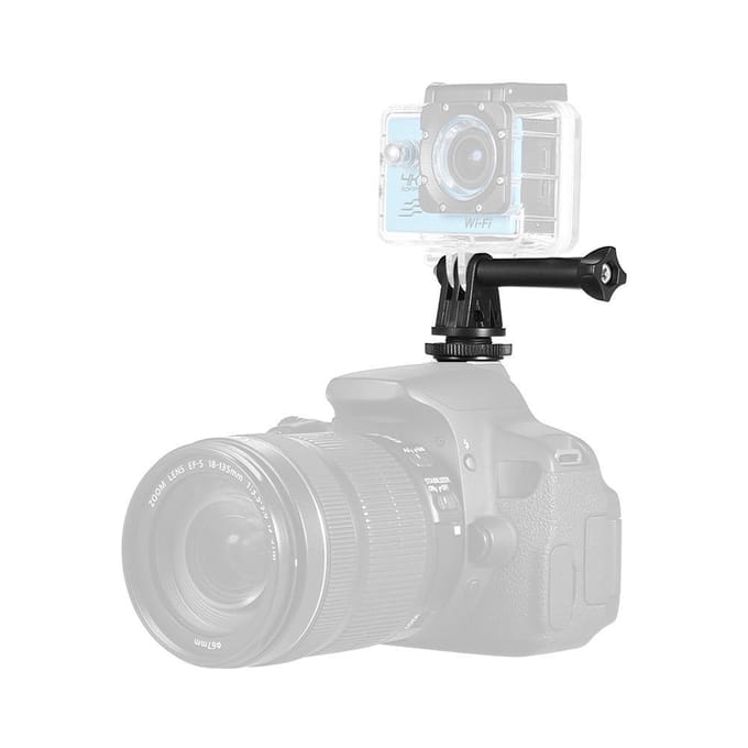 Statiefschroefbevestigingsadapter voor actiecamera zwart