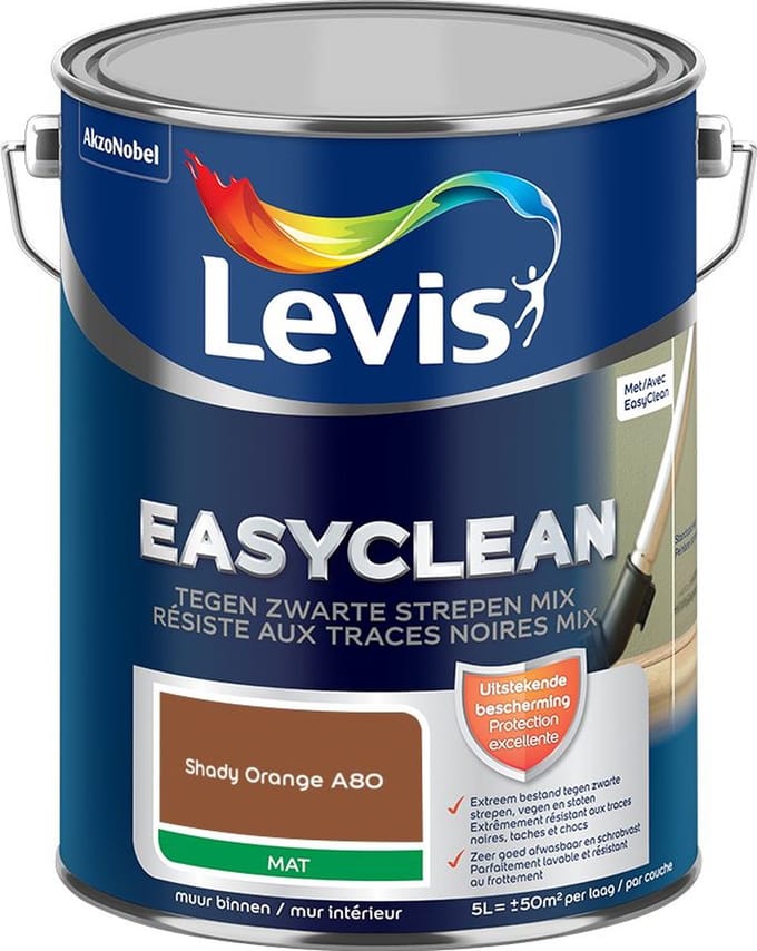 Levis - Easyclean Tegen Zwarte Strepen Mix - Shady Orange A80 - Mengverf - 5 L