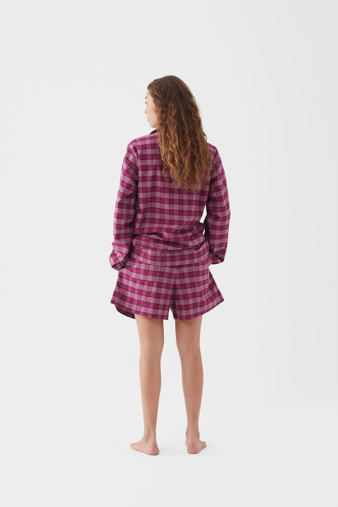 Tekla Unisex Flannel, Pyjamas Shorts Deep Dream Größe: M | Kurze Sporthosen Outlet | Unisex