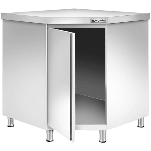 GGM Gastro Edelstahl Eckarbeitsschrank PREMIUM mit Flügeltür 1000x700mm Zilver