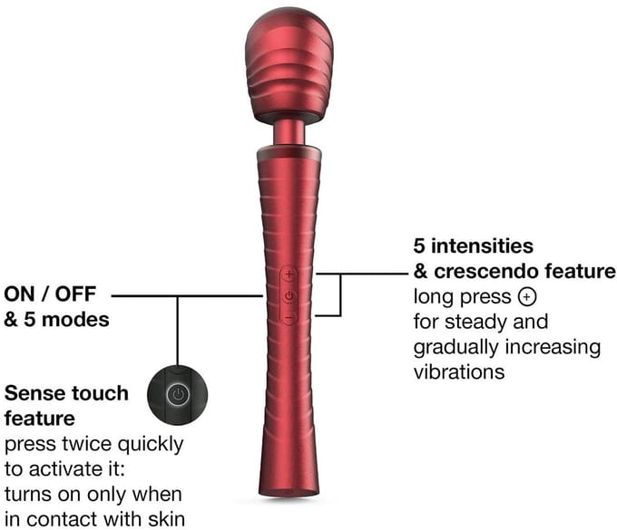ManWan - Man.Wand Edgy - Wand Vibrator voor Haar & Hem - Red Velvet