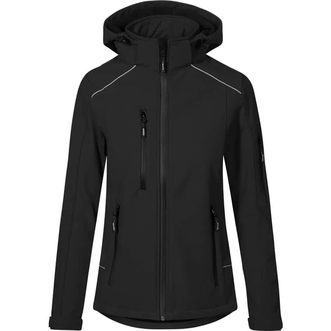 Women's Softshell Outdoorjas met afneembare capuchon Black - S