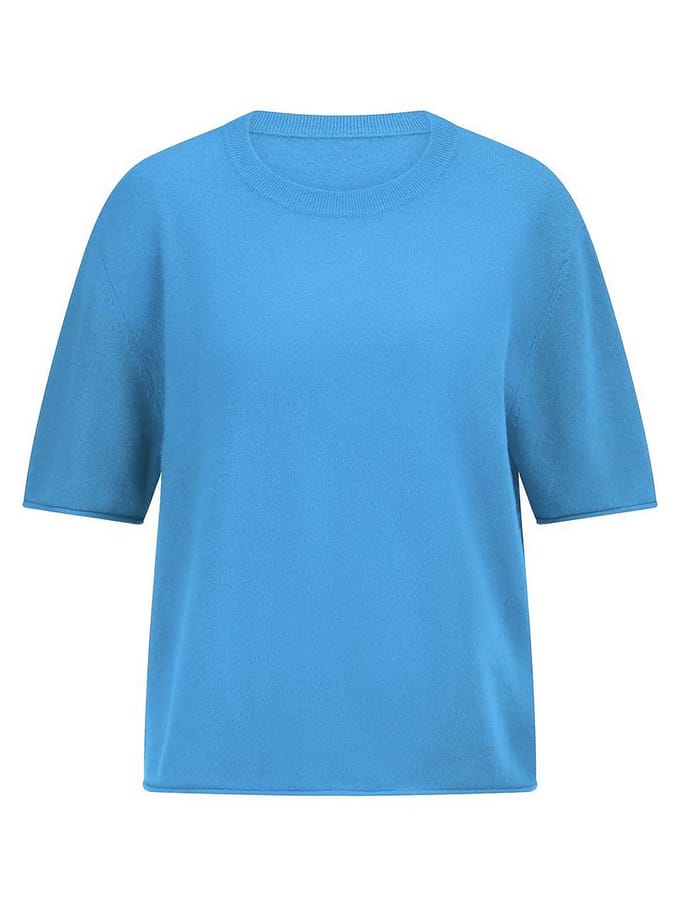 Trui ronde hals 100% kasjmier Van Peter Hahn blauw