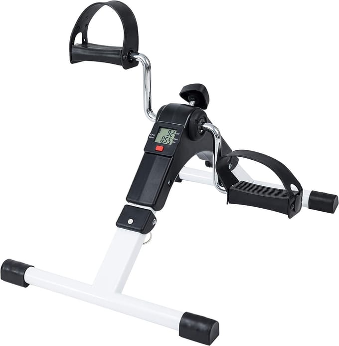 Mini Hometrainer - Oefenfiets - Revalidatie Training - Verstelbare Weerstand - 50 x 40 x 30 cm - Wit
