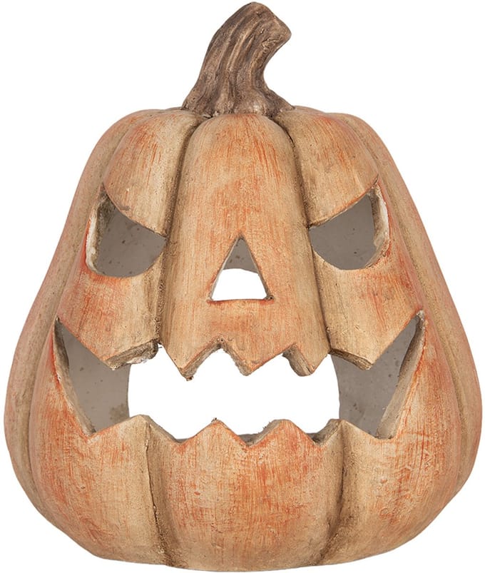 Clayre & Eef Decoratie Beeld Pompoen Oranje Keramisch materiaal Herfst decoratie