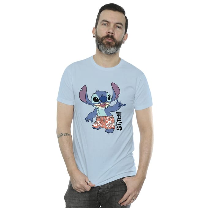 Disney Heren Lilo & Stitch Bermuda Shorts T-shirt (Babyblauw)