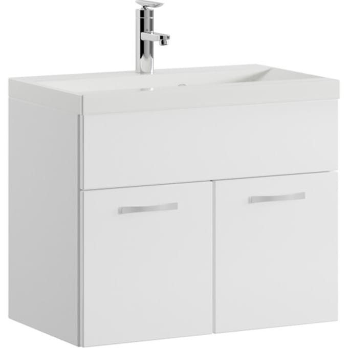 Badplaats Badkamermeubel Montreal 60 x 35 cm – Hoogglans Wit – Wastafel met Onderkast