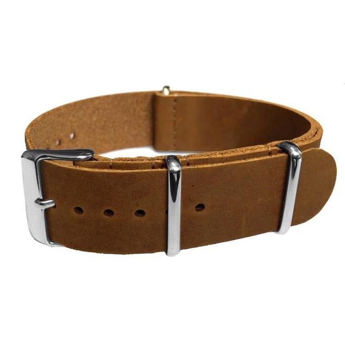 NATO Horlogeband Vintage Leer Bruin 22mm