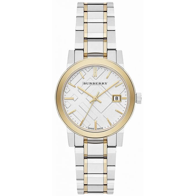 Burberry Dames Tweekleurig Stadshorloge BU9115 - Elegant Timepiece
