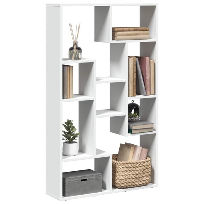 vidaXL - Boekenkast - 72x20x120,5 - cm - bewerkt - hout - wit