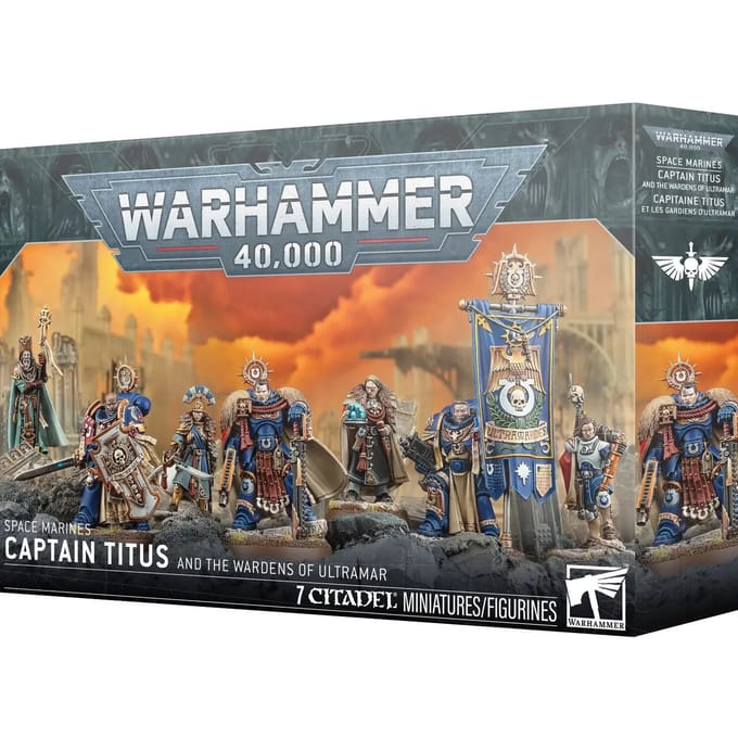 Beeldje Games Workshop Warhammer 40k - Ultramarines Capitaine Titus et les Gardiens d'Ultramar