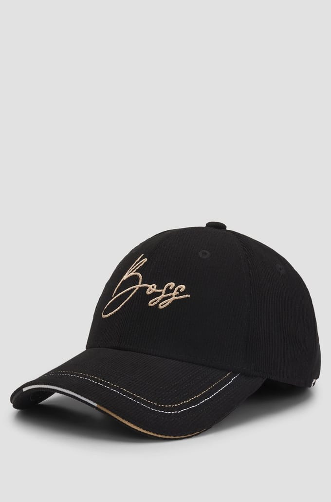 BOSS Equestrian FW25 Pet Gesigneerde Cord-Zwart-55