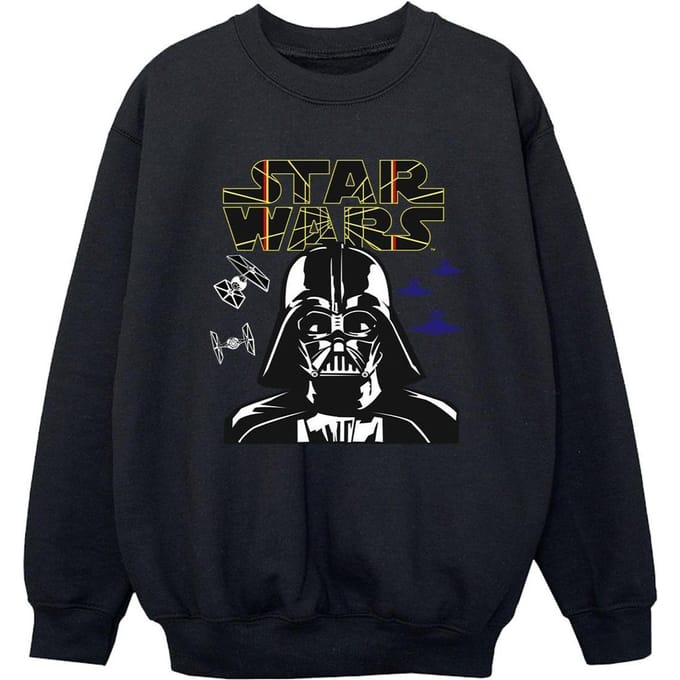 Star Wars Jongens Darth Vader Comp Logo Sweatshirt (Zwart)