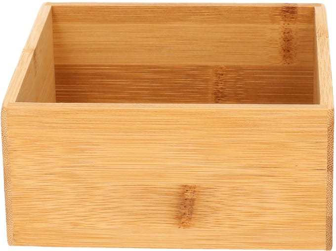 5Five lade orgaiseer bakjes - 2x - sorteer box - bamboe hout - 15 x 15 x 7 cm - ladeverdelers - Deviders