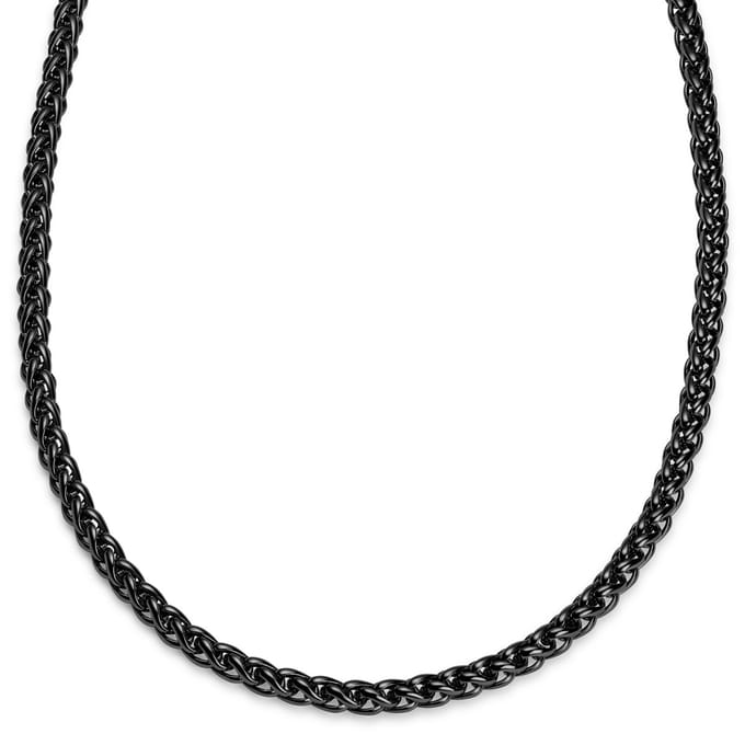 Essentials | 8 mm Gunmetal Zwarte Ketting met Tarweschakels