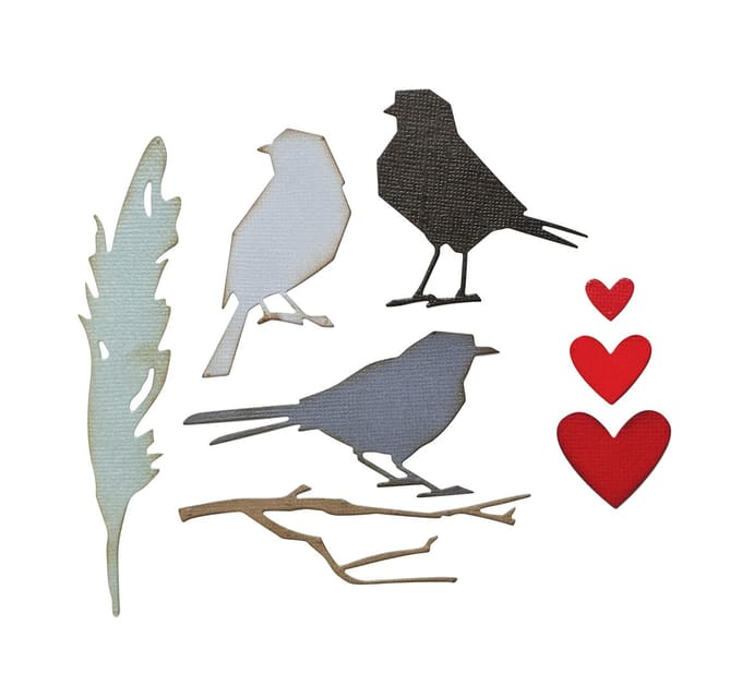 Sizzix Thinlits Ponssjabloon "Lovebirds by Tim Holtz"