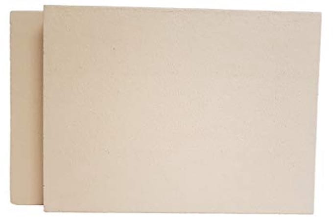 Set van 2 vuurvaste chamotteplaten 40 x 30 x 3 cm
