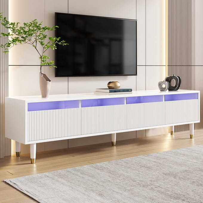 REDOM - TV-kast - MDF - met 4 lades - 178 L x 35 B x 45 H White