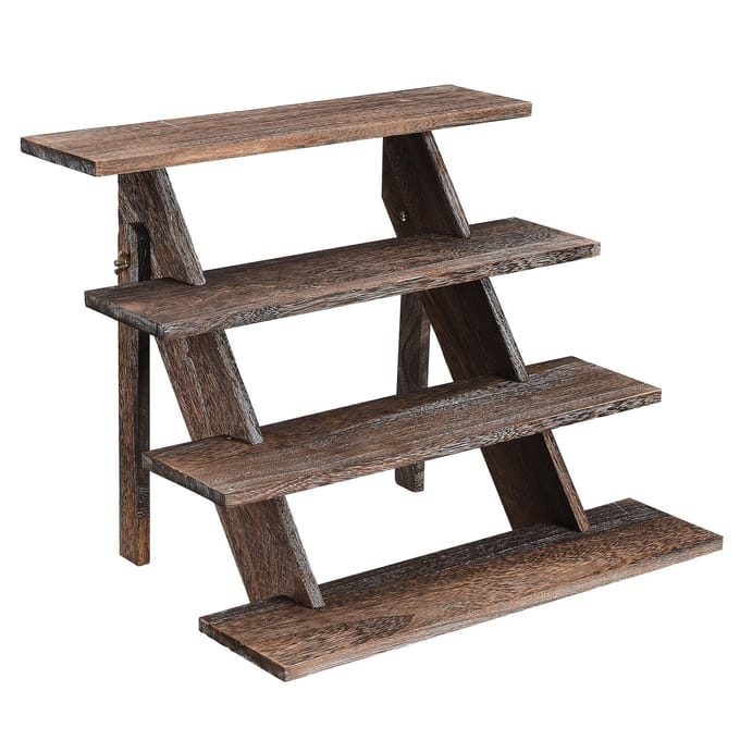 Houten Cupcake Standaard Display Verhoger Rustieke Houten Verhogers voor Verzamelobjecten Decoratief black