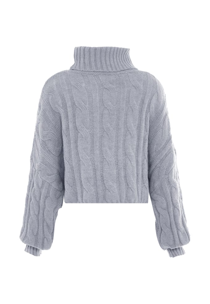 Mymo Trui met coltrui Dames licht grijs melange