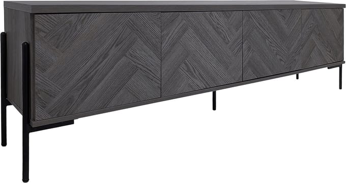 Charlene-Lowboard - 4-Deurs - Grijs Visgraat