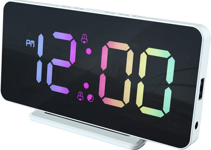 Caliber Wekker - Digitale Wekker - Slimline - Twee alarmen - Groot Dimbaar Display