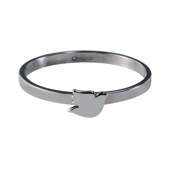 Quiges Stapelring Dames - Vulring Duif - RVS Zilverkleurig - Maat 20 - Hoogte 2mm