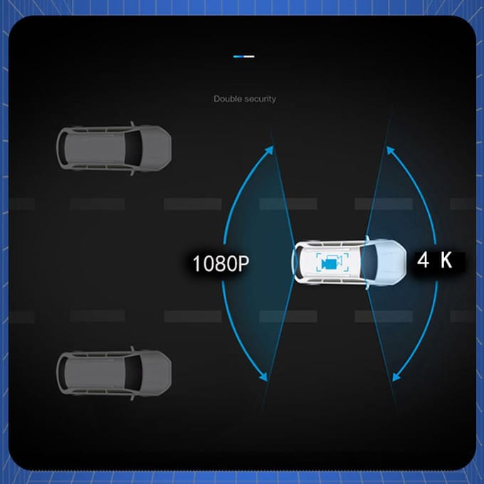 4K DVR Dash Camera Voor- en Achteruitrijrecorder met 10,26 Inch Touchscreen voor Carplay Android zwart