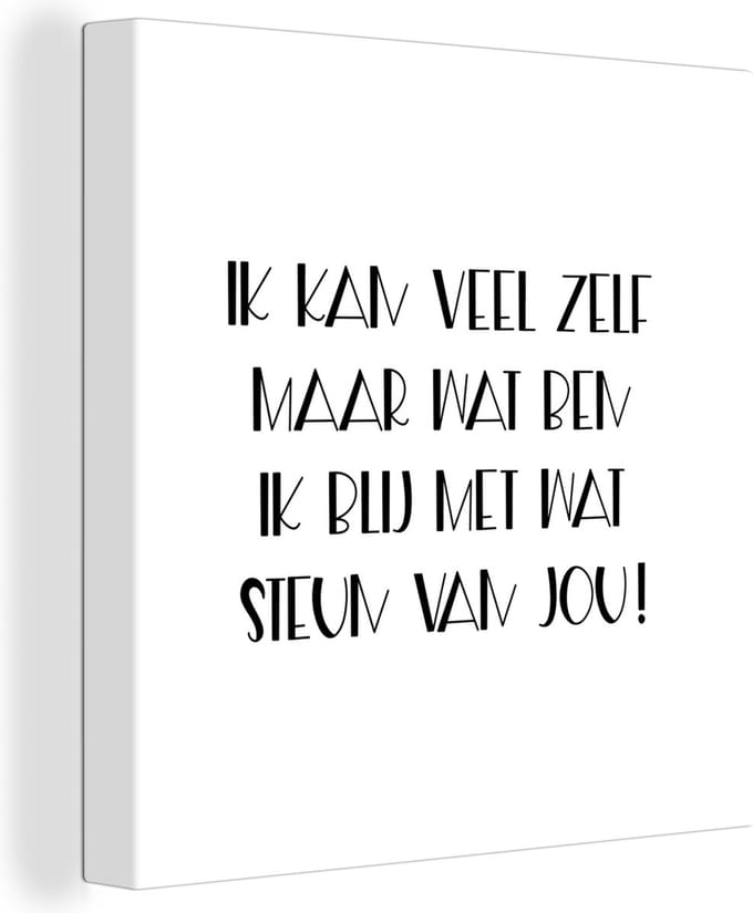Canvas Schilderij Get well soon - Spreuken - Wit - Steun - 20x20 cm - Wanddecoratie