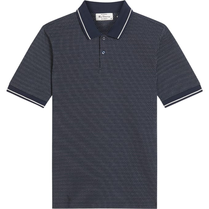 Ben Sherman Heren jacquard poloshirt (Donkere marine)