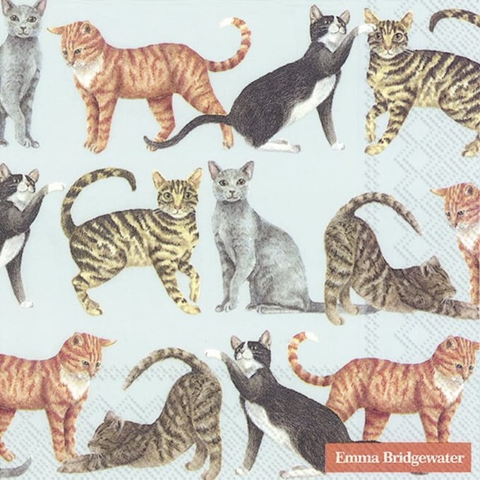 IHR - CATS light blue - papieren cocktail servetten