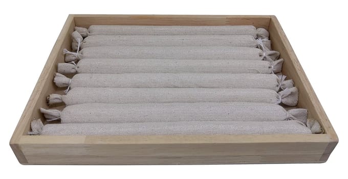 Sieradenhouder - Display voor Ringen - Hout en Jute - 23,5x17,5x3 cm