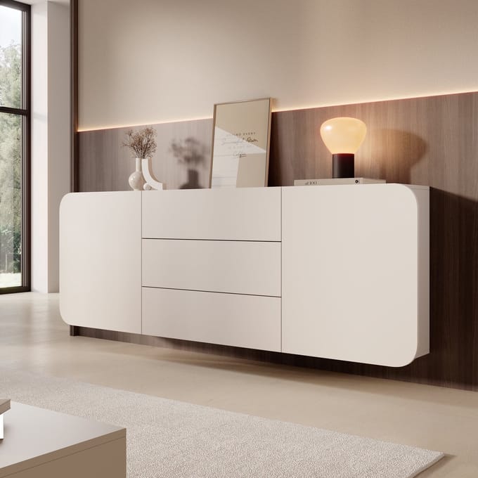 Meubella - Renalto - Dressoir - Beige - 180x36x70 cm