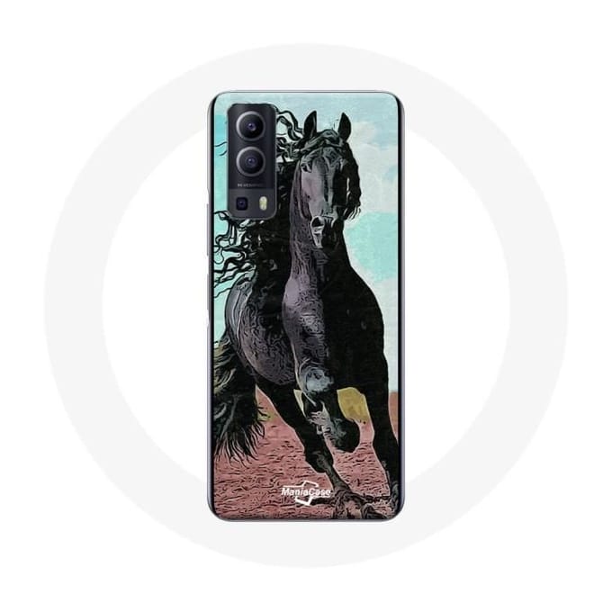 Vivo Y72 Case Het zwarte paard van het Friese ras