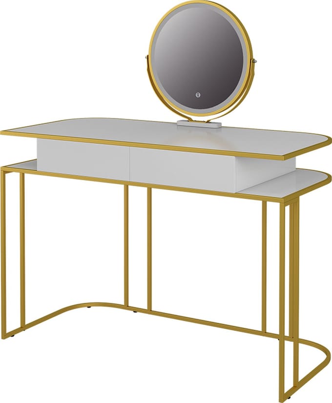 Vicco Tiara Kaptafel – 110 cm Wit/Goud