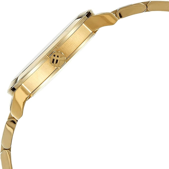 Burberry BU9003 Wit Wijzerplaat Roestvrij Staal Unisex Horloge 38mm goud